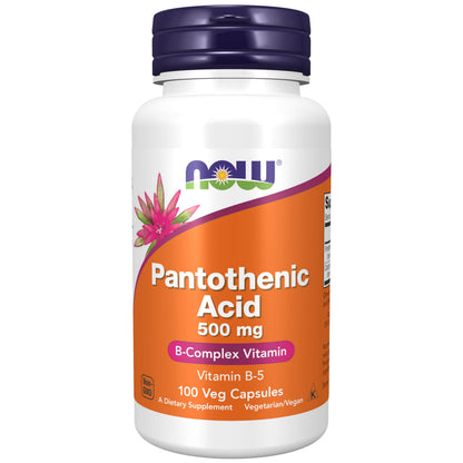 NOW Foods Pantothenic Acid 500 mg – Vitamin B-5, B-Complex, 100 Capsules