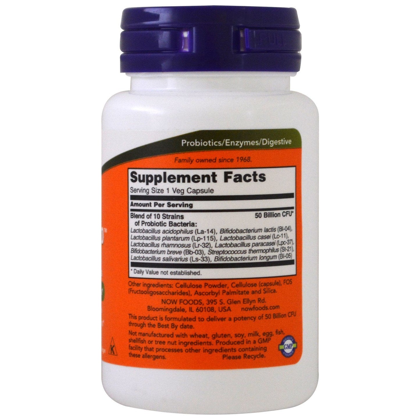 NOW Foods Probiotic10 50 Billion – 50 VegCaps, Pack of 2 | Probiotic Supplement