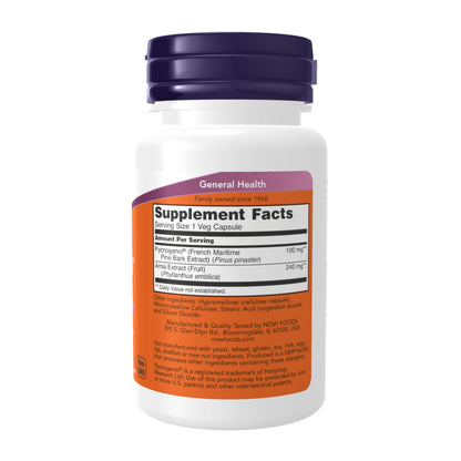 NOW Foods Pycnogenol 100 mg with Amla – 60 Veg Capsules