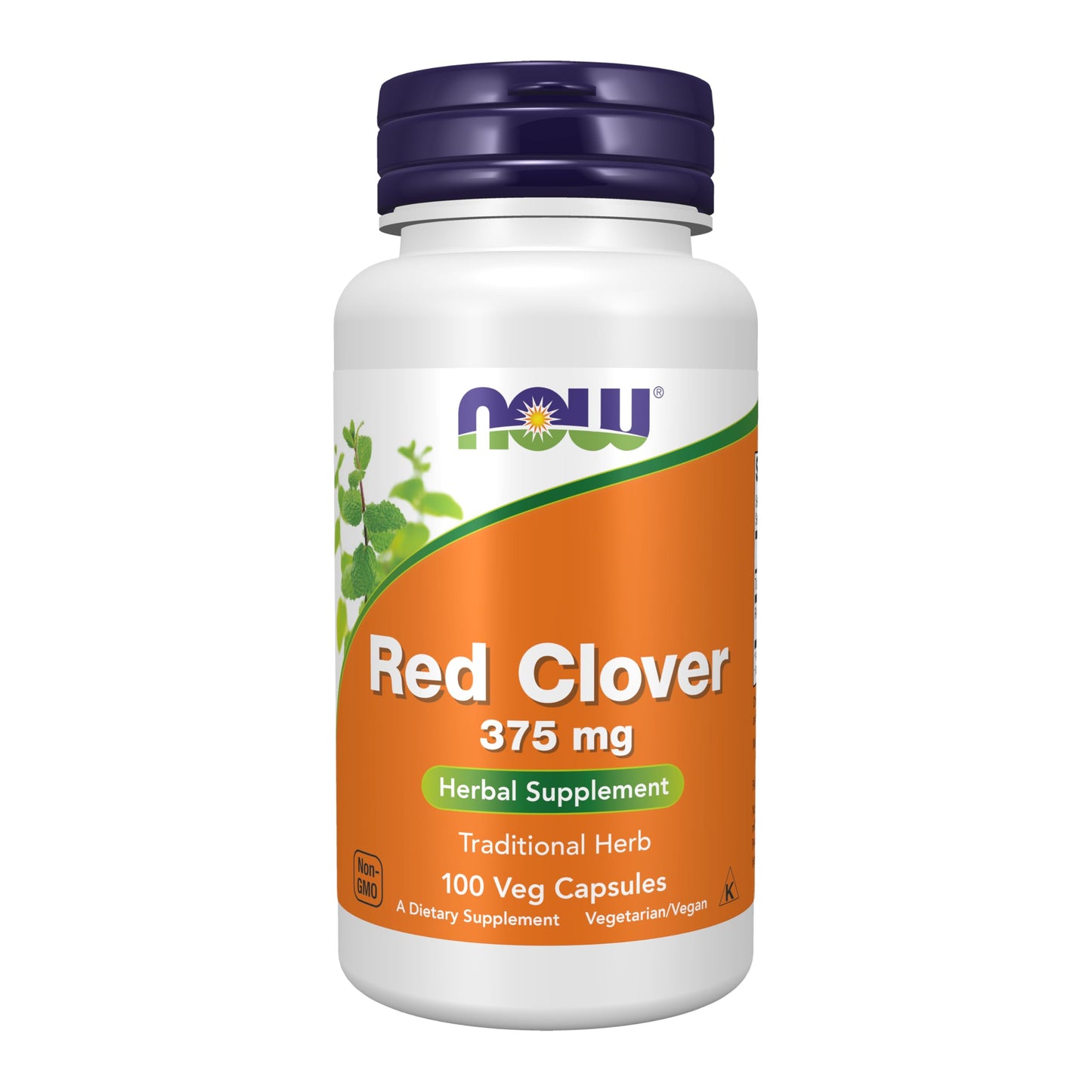 NOW Foods Red Clover (Trifolium pratense) 375 mg – Herbal Supplement, 100 Veg Capsules