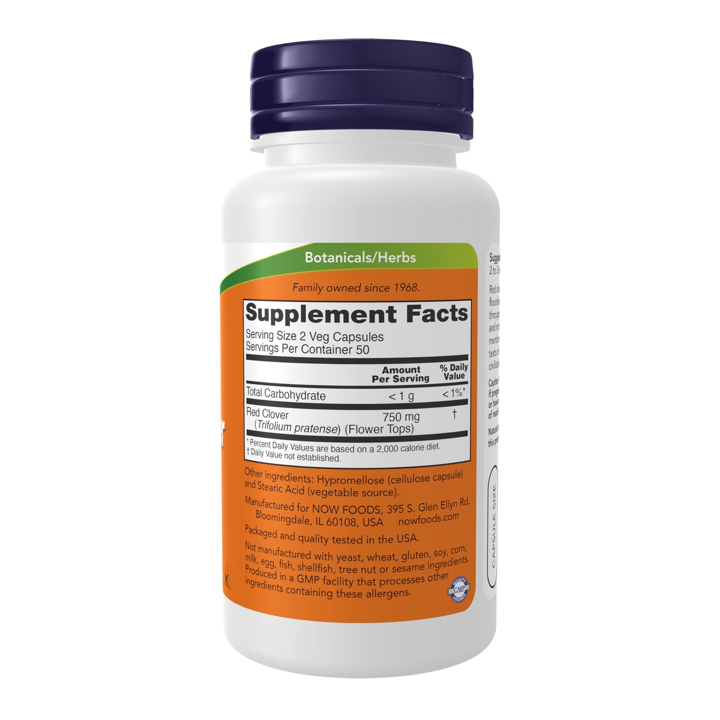 NOW Foods Red Clover (Trifolium pratense) 375 mg – Herbal Supplement, 100 Veg Capsules
