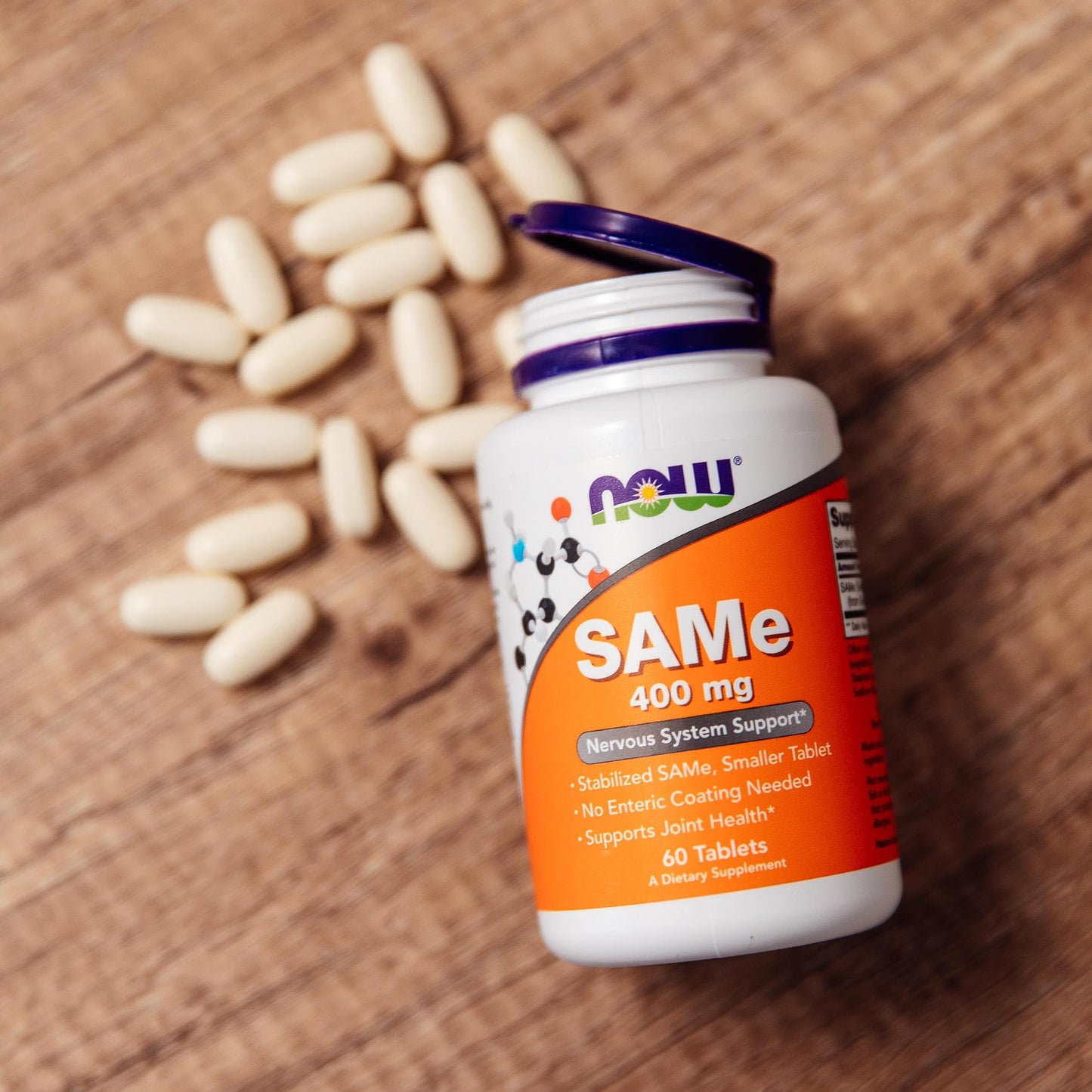 NOW Foods SAMe 400 mg – Nervous System & Joint Health Support, 60 Tablets