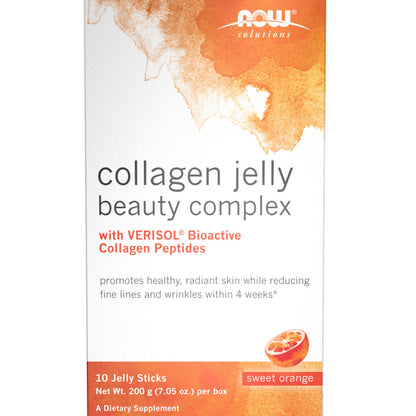 NOW Foods Solutions Collagen Jelly Beauty Complex – Sweet Orange, 10 Jelly Sticks