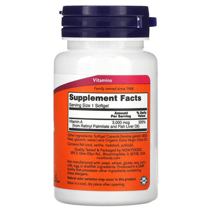 Now Foods Vitamin A 10,000 IU – 100 Softgels