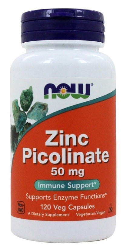 NOW Foods Zinc Picolinate 50 mg – 120 Capsules | Vegetarian