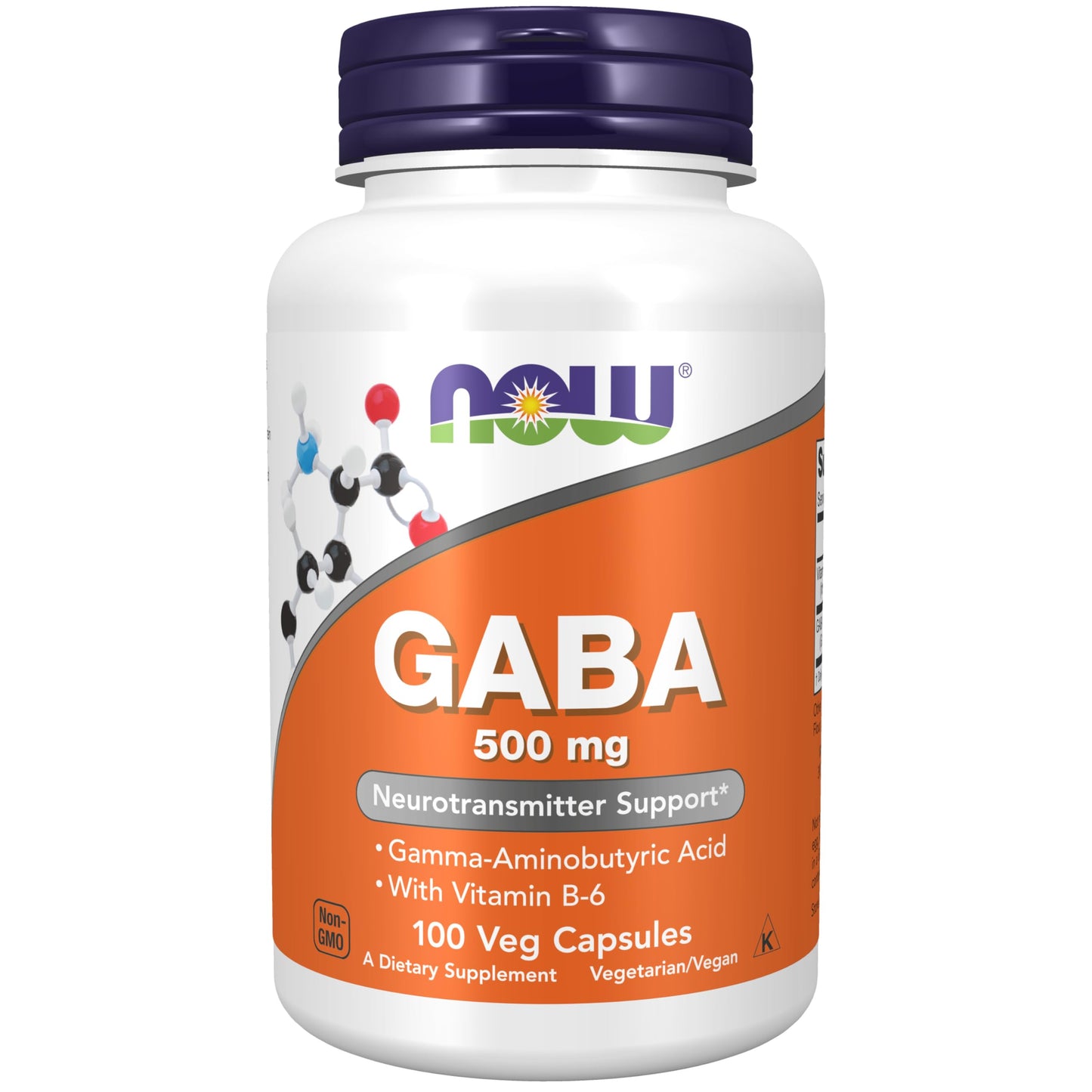 NOW Gaba 500mg – 100 Veg Capsules | GABA Supplement