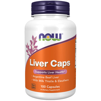 NOW Foods Liver Caps with Milk Thistle & Eleuthero - Supports Liver Health, 100 Capsules