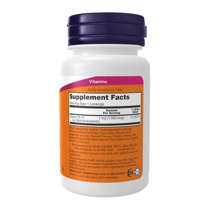NOW Supplements Methyl B-12 (Methylcobalamin) 1,000 mcg Lozenges – Nervous System Health, Vegan