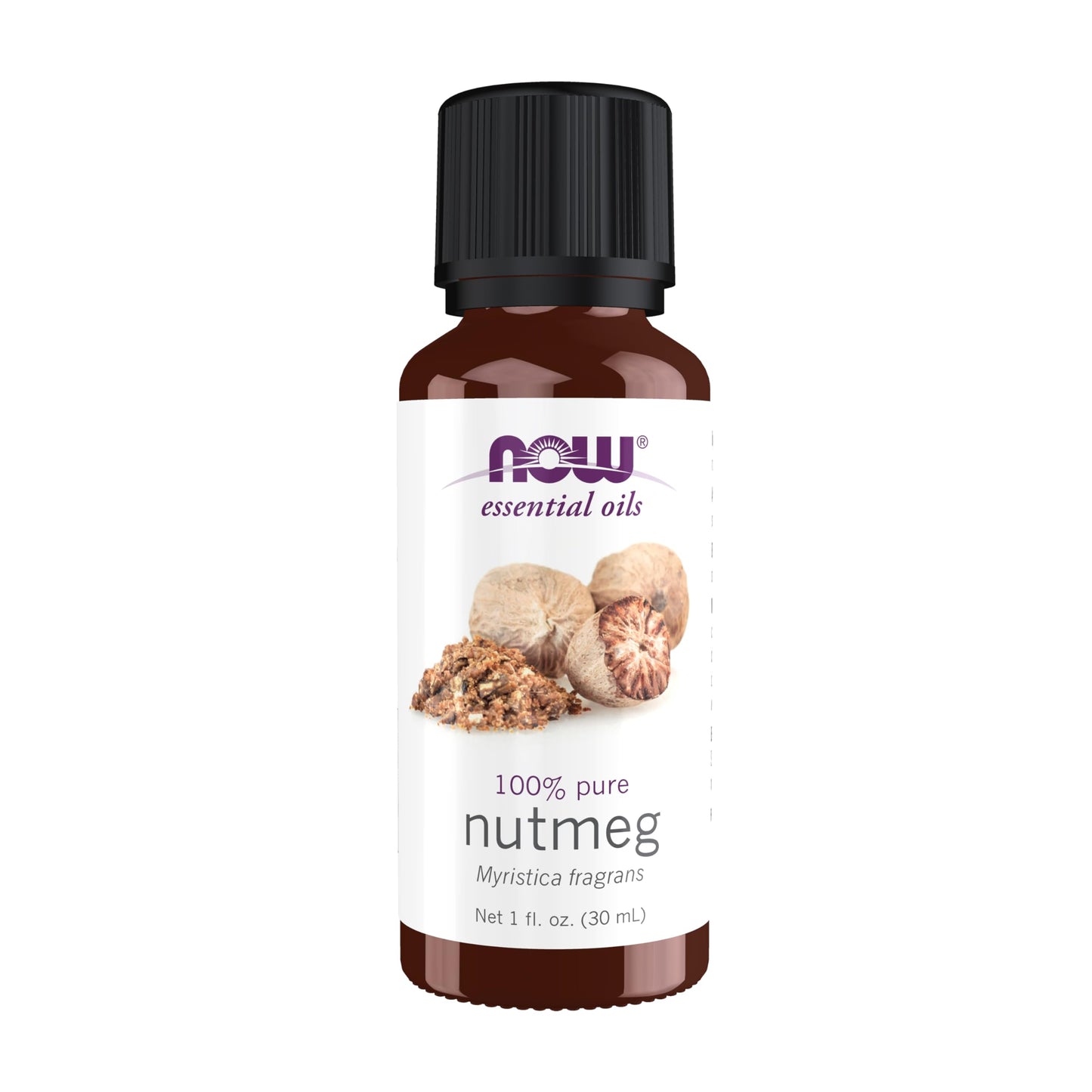 NOW Nutmeg Essential Oil - Steam Distilled, Energizing Aromatherapy, 100% Pure, 1 oz
