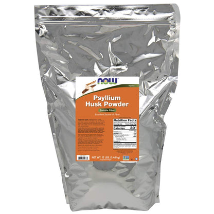 NOW Psyllium Husk Powder 12-Pound - Soluble Fiber for Digestive Health