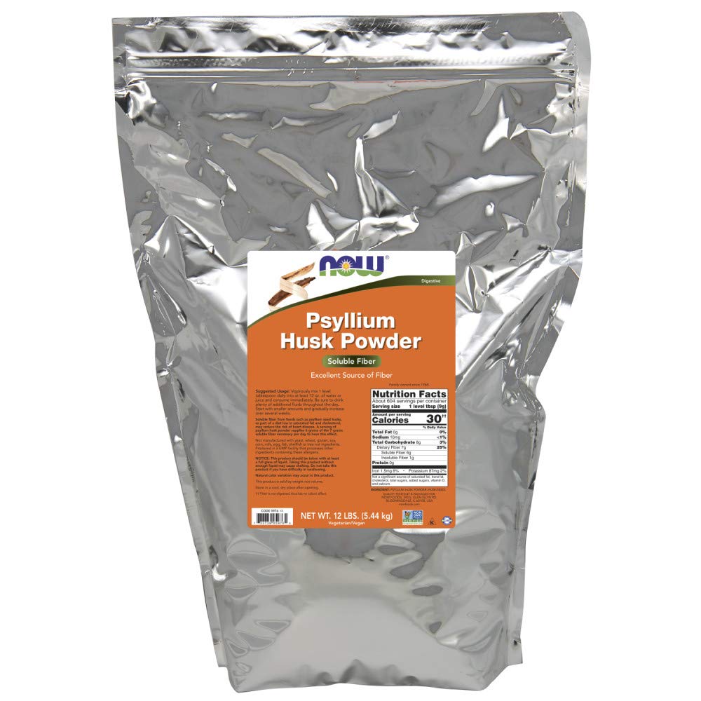 NOW Psyllium Husk Powder 12-Pound - Soluble Fiber for Digestive Health