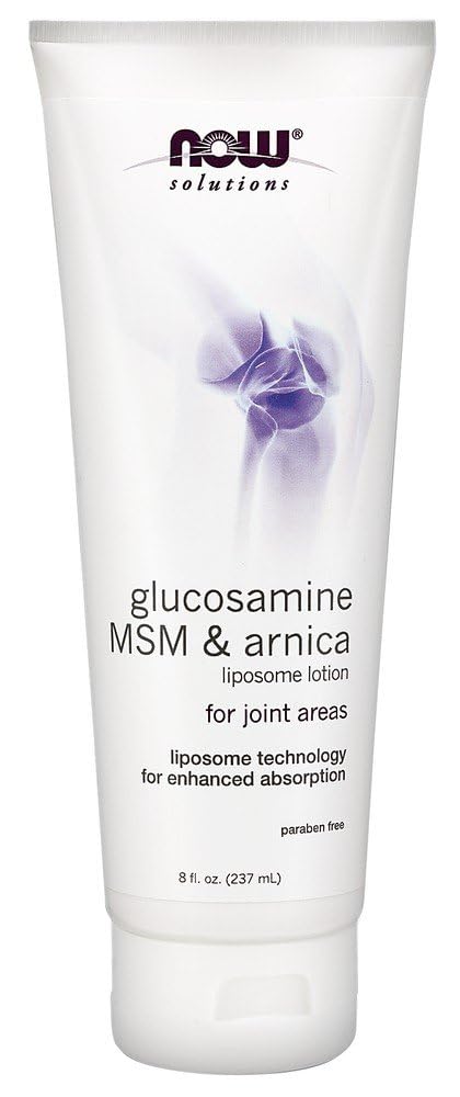 NOW Foods Solutions Glucosamine, MSM & Arnica Liposomal Lotion for Joint Areas, 8 oz