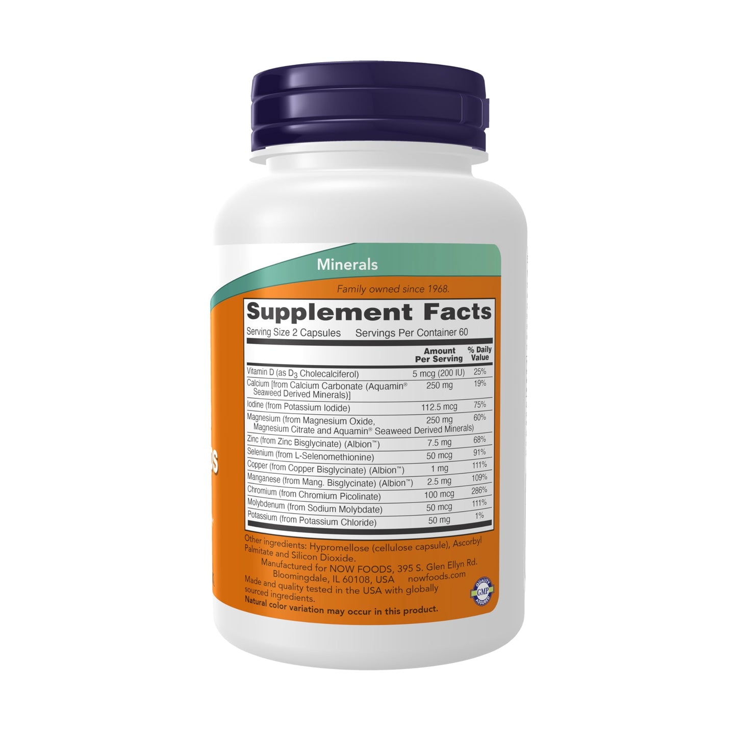 NOW Supplements Full Spectrum Mineral Caps – Multi Mineral Formula, 120 Veg Capsules