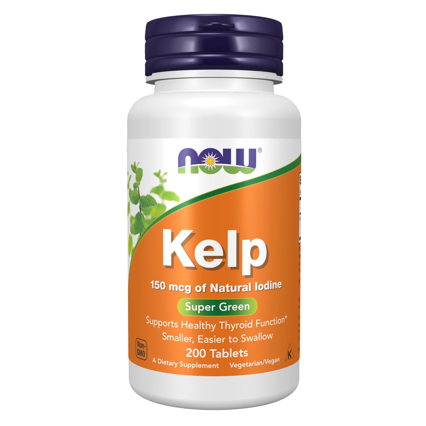 NOW Supplements Kelp 150 mcg Natural Iodine – Easy-to-Swallow Tablets, 200 Count