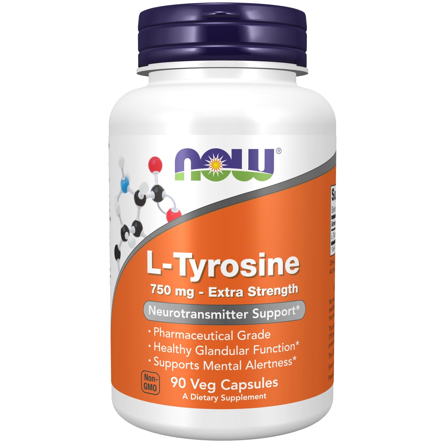NOW Supplements L-Tyrosine 750 mg – Supports Mental Alertness & Neurotransmitter Health | 90 Veg Capsules