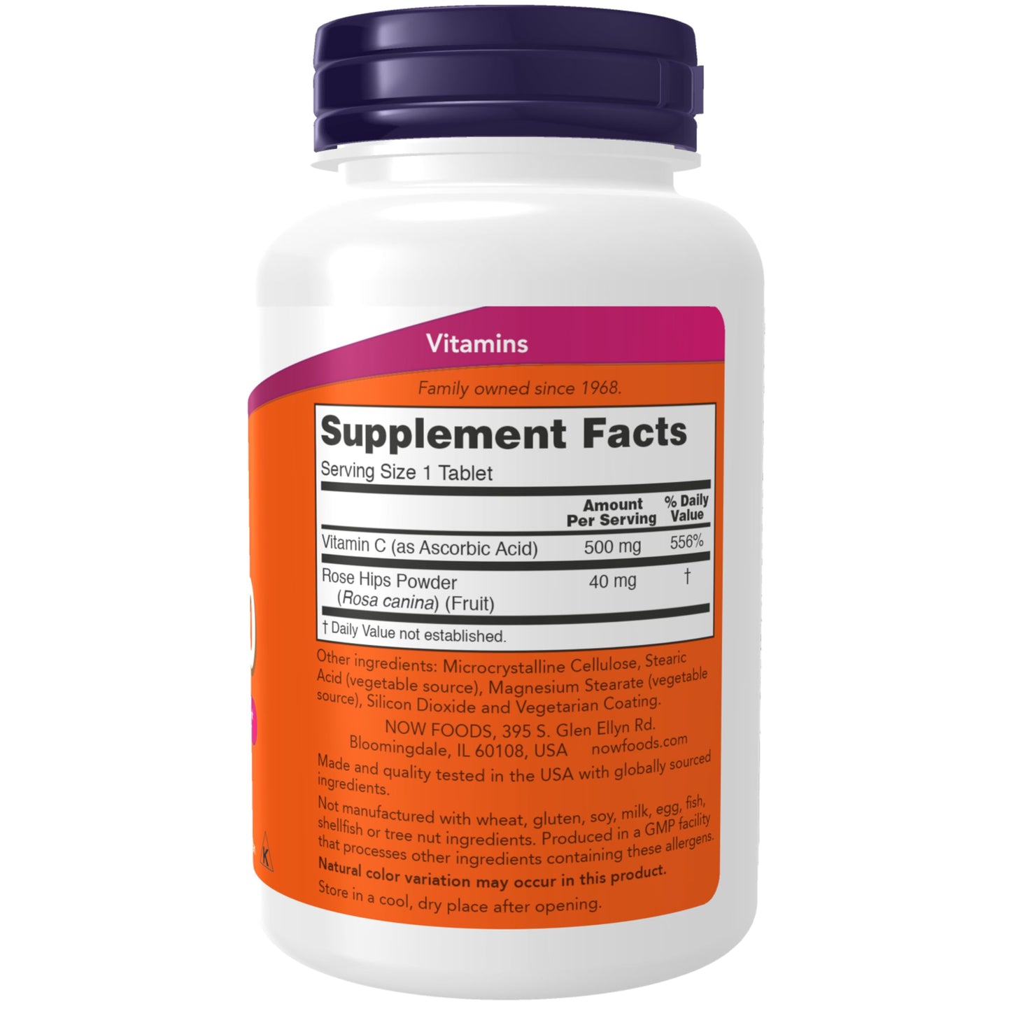 NOW Supplements Vitamin C-500 with Rose Hips, Antioxidant Protection*, 250 Tablets