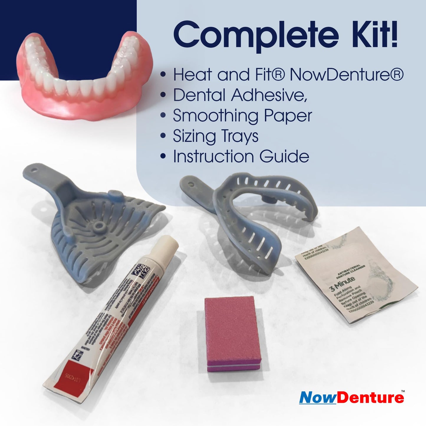 Heat and Fit NowDenture - Premium Immediate Lower Dentures, USA Made, Custom Fit