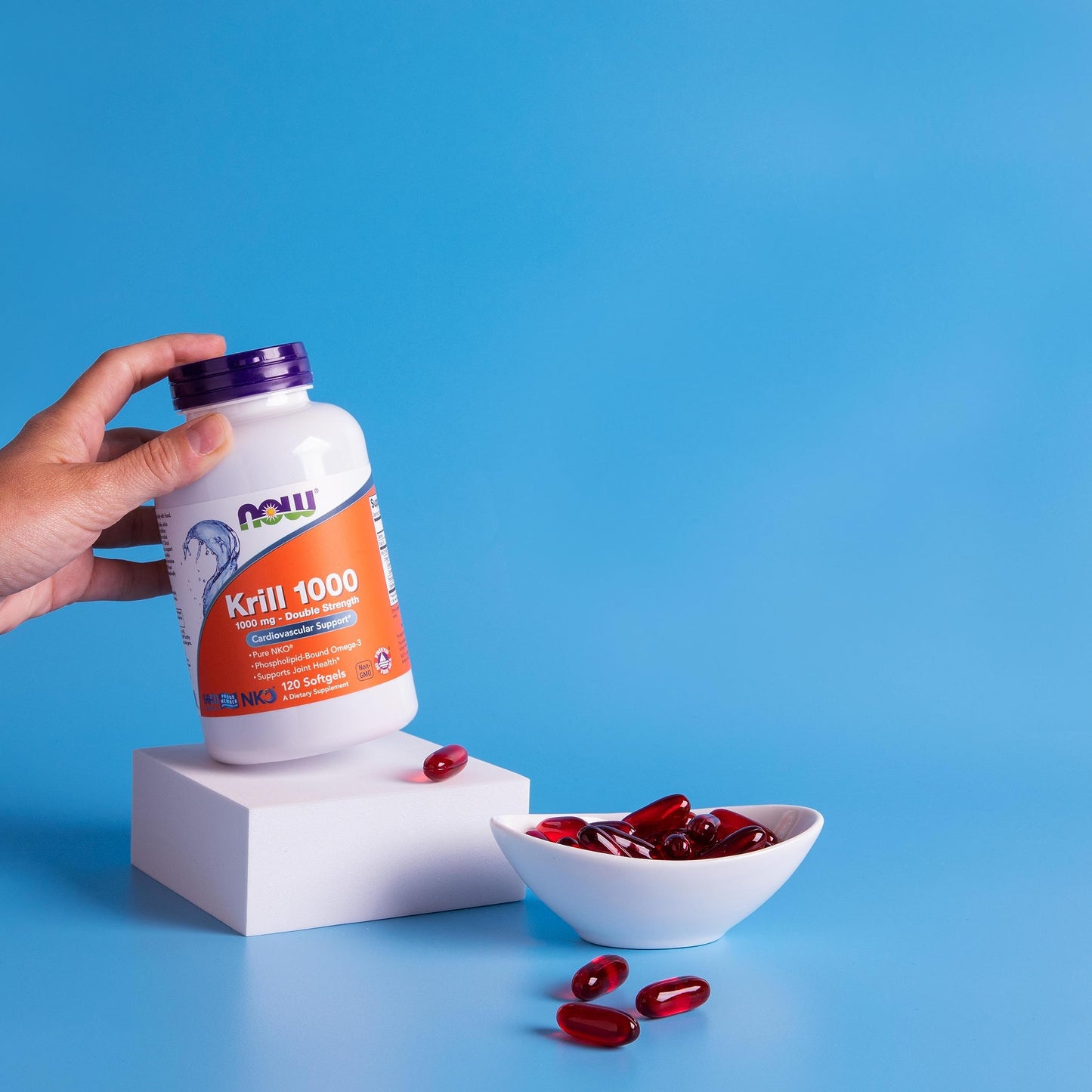 NOW Foods Neptune Krill Double Strength 1000 mg – Phospholipid-Bound Omega-3, 120 Softgels