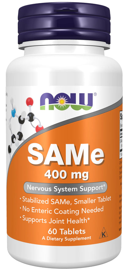 NOW Foods SAMe 400 mg – Nervous System & Joint Health Support, 60 Tablets