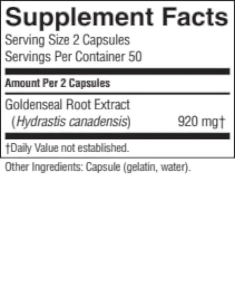 Nature's Sunshine Golden Seal 100 Capsules - Immune Support