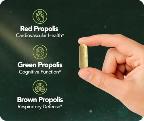 NaturaNectar Ultimate Bee Propolis Capsules - NSF Certified, Gluten-Free (60pcs)