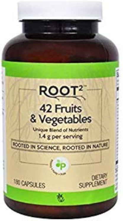 Vitacost ROOT2 42 Fruits & Vegetables – 180 Capsules | 1.4 g per Serving