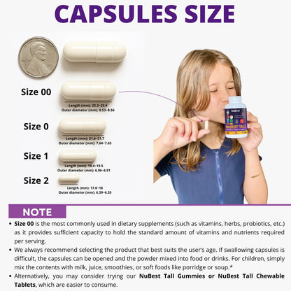 NuBest Tall: Bone Strength, Immunity & Growth for Ages 5+ | Calcium, Collagen & Herbs | 60 Capsules