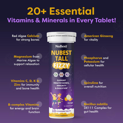 NuBest Tall Fizzy - Kids Bone Health, Immunity & Digestion (Pack 3)