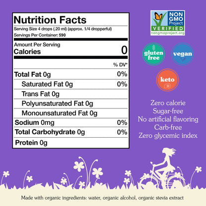 NuNaturals Organic Clear Extract Stevia – Plant-Based Liquid Sweetener, 4 oz Bottle, Sugar-Free