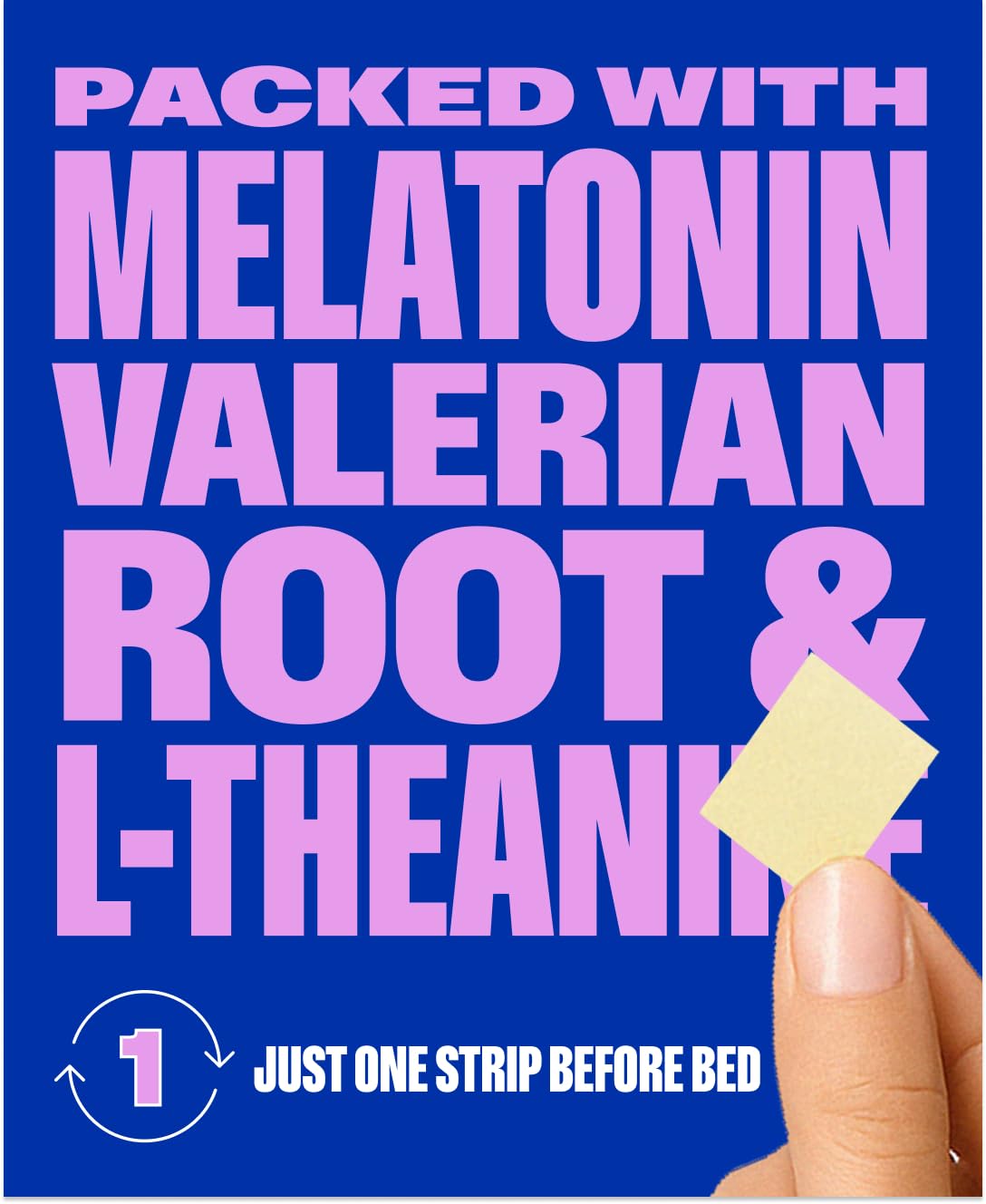 NuStrips Sleep Strips – 5mg Melatonin, Valerian, L-Theanine & B6 (Blueberry) | Vegan, Non-GMO