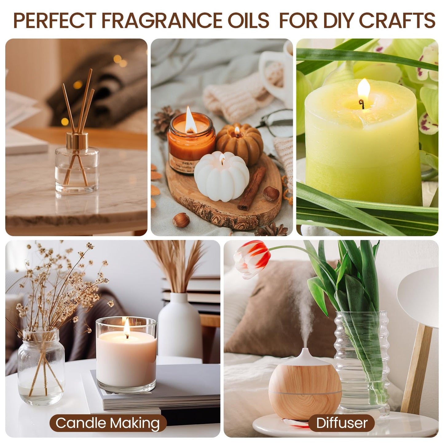 Nuanchu 36 Pcs Essential Oils Set - 10ml Fragrance Oils for Diffuser & DIY Aromatherapy Kit