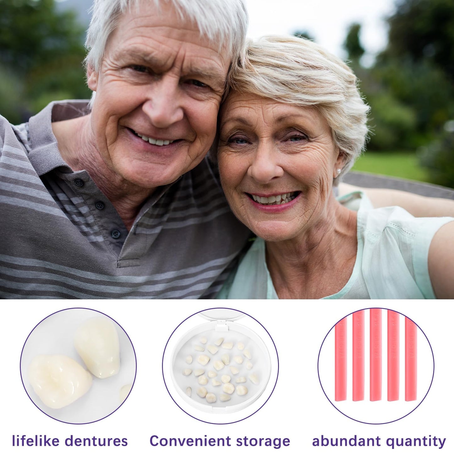 Nuanchu DIY Dentures Kit - 56 Synthetic Resin Teeth, Tweezers & Storage Boxes