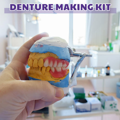Nuanchu DIY Dentures Kit - 56 Synthetic Resin Teeth, Tweezers & Storage Boxes