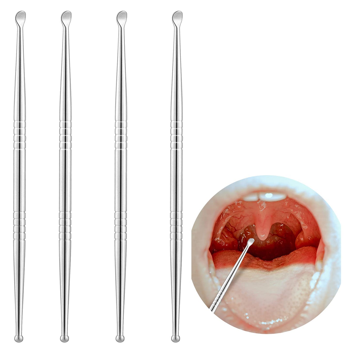 Nuanchu 4-Piece Stainless Steel Tonsil Stone Removal Tools - Bad Breath Solution