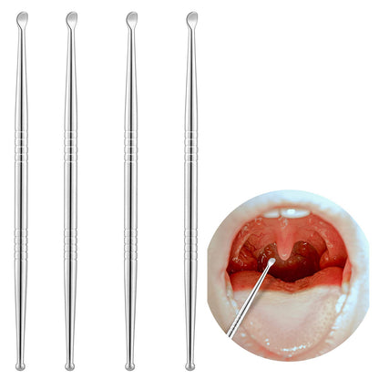 Nuanchu 4-Piece Stainless Steel Tonsil Stone Removal Tools - Bad Breath Solution