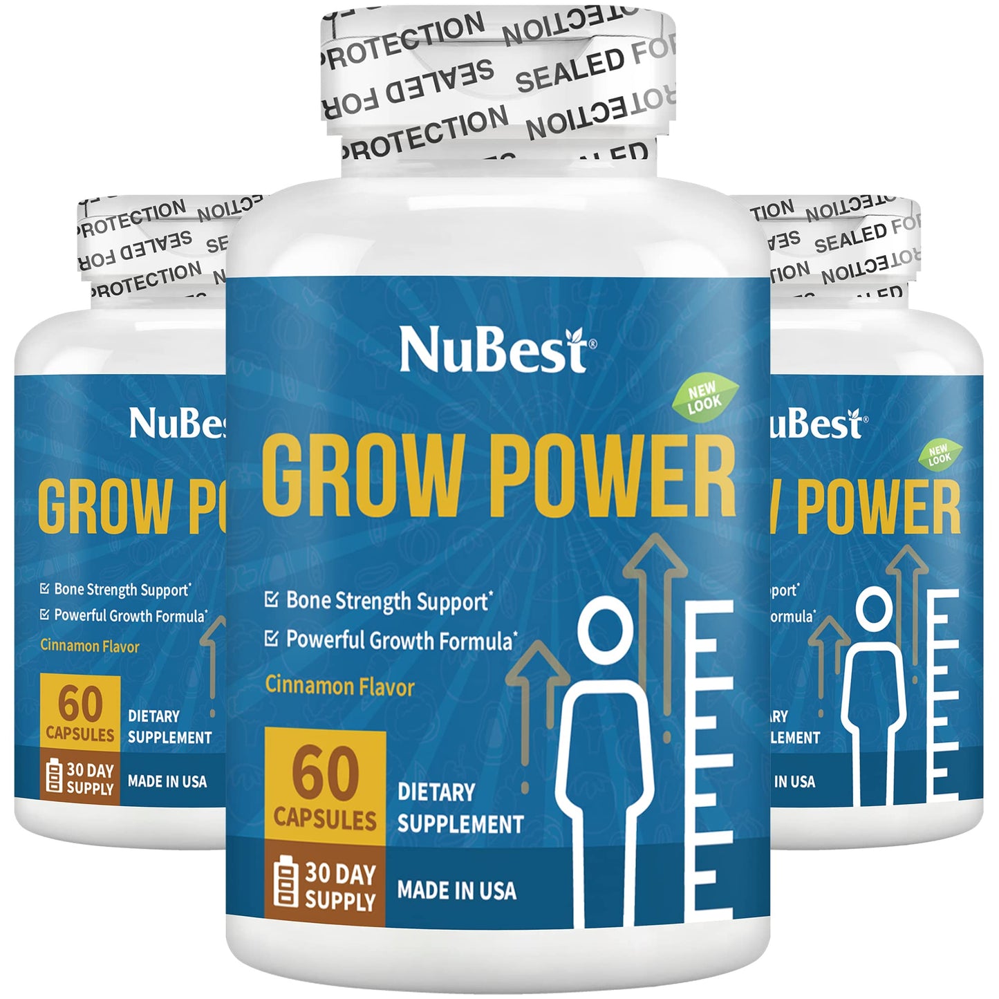 NuBest Grow Power Calcium & Magnesium Supplement – Vitamin D3, Zinc, Phosphorus | Pack 3 for Ages 10+