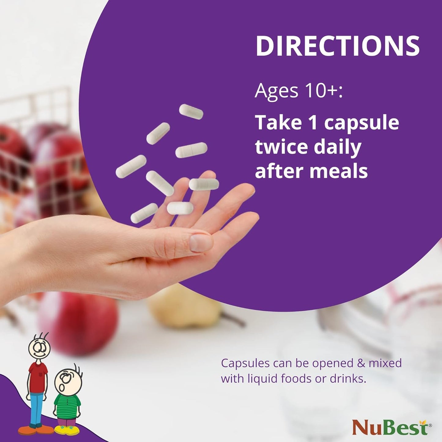 NuBest Tall 10+ Premium Bone Strength Formula for Ages 10+ — Calcium, D3 & K2 | 60 Capsules