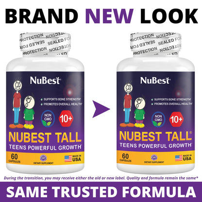 NuBest Tall 10+ – Advanced Bone Strength Formula for Kids 10+ & Teens | Supports Immunity, Development & Wellness | Pack 3 (3 Months)