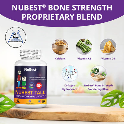 NuBest Tall 10+ – Advanced Bone Strength Formula for Kids 10+ & Teens | Supports Immunity, Development & Wellness | Pack 3 (3 Months)
