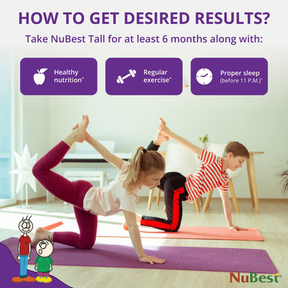 NuBest Tall: Bone Strength, Immunity & Growth for Ages 5+ | Calcium, Collagen & Herbs | 60 Capsules