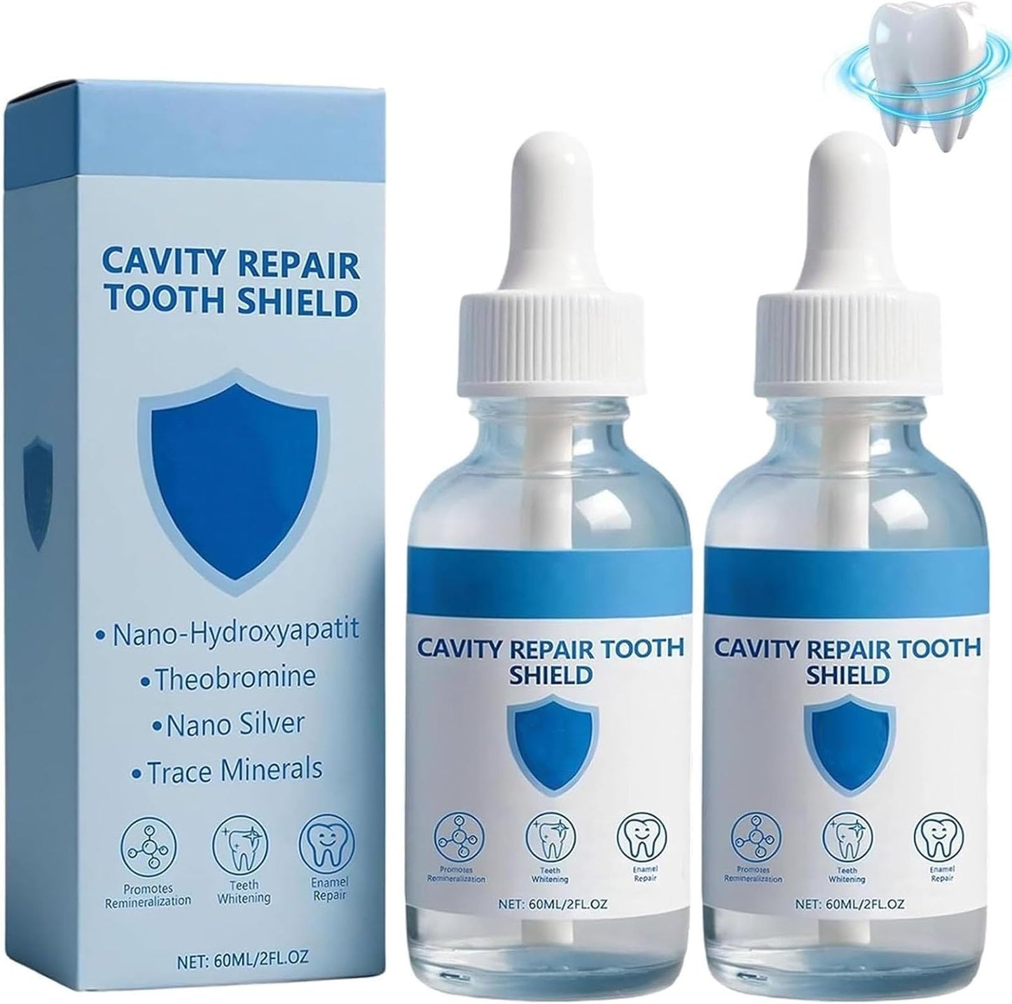 2Pcs Nudenta Odontic Repair Tootharmor - Cavity Healing Liquid for Enamel Protection & Gum Health