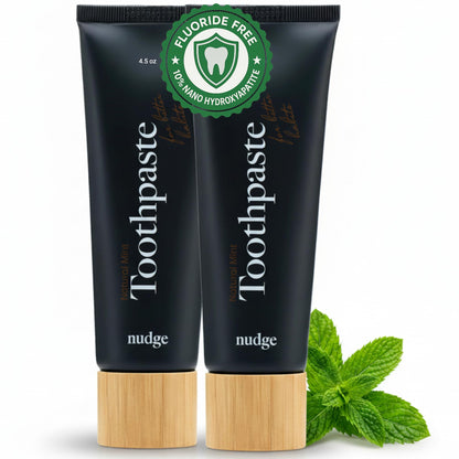 Nudge 10% Nano Hydroxyapatite Toothpaste – Remin+ Formula, Fluoride-Free, SLS-Free, Mint, 4 oz Pack of 2