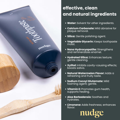 Nudge Nano Hydroxyapatite Toothpaste – Watermelon, Fluoride & SLS Free (Pack of 2)