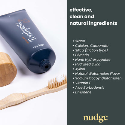 Nudge 10% Nano Hydroxyapatite Toothpaste – Watermelon Remin+ (Fluoride & SLS-Free) 4 oz