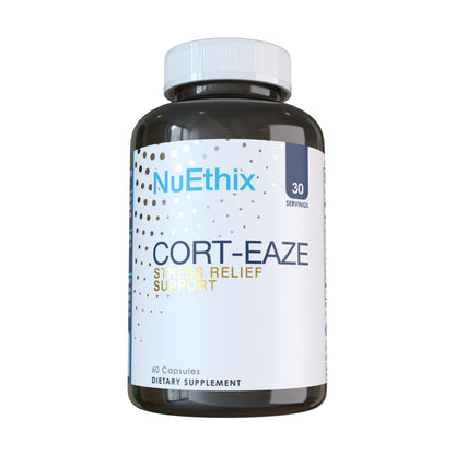 NuEthix Formulations Cort-Eaze – Cortisol Support Supplement with Ashwagandha, L-Theanine & Rhodiola Rosea | 60 Capsules