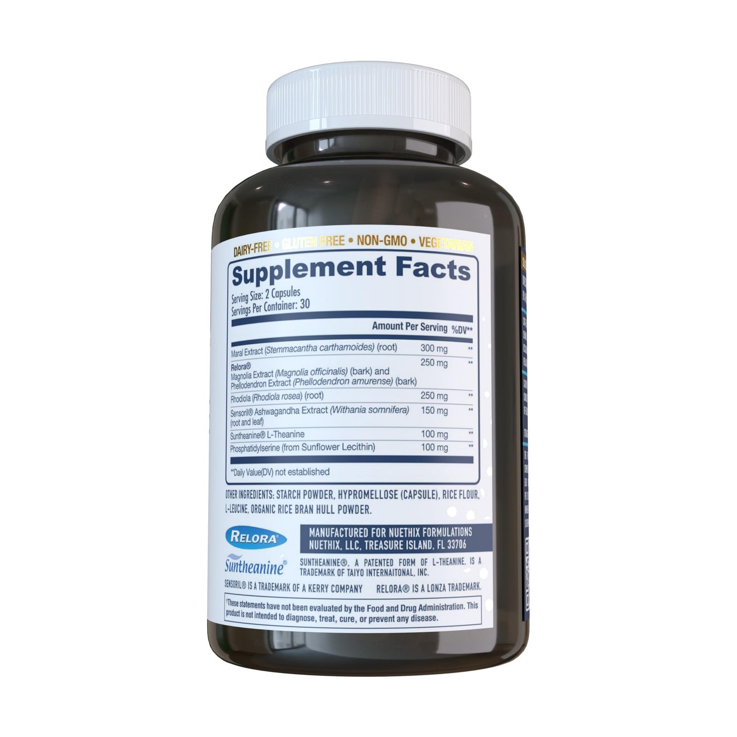 NuEthix Formulations Cort-Eaze – Cortisol Support Supplement with Ashwagandha, L-Theanine & Rhodiola Rosea | 60 Capsules