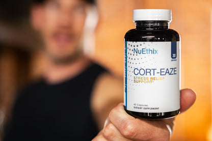 NuEthix Formulations Cort-Eaze – Cortisol Support Supplement with Ashwagandha, L-Theanine & Rhodiola Rosea | 60 Capsules