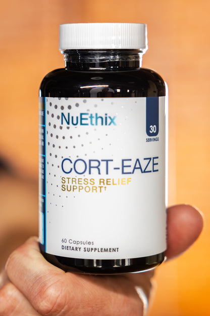 NuEthix Formulations Cort-Eaze – Cortisol Support Supplement with Ashwagandha, L-Theanine & Rhodiola Rosea | 60 Capsules