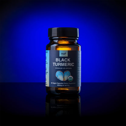 NUF Organic Black Turmeric 350mg Capsules – US Grown, Vegan, Gluten Free, Non-GMO