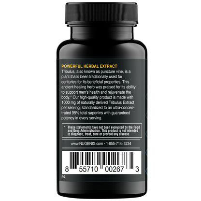 Nugenix Essentials Tribulus Terrestris for Men Extract - 95% Total Saponins, 1000mg High Potency, Extra Strength, 60 Count